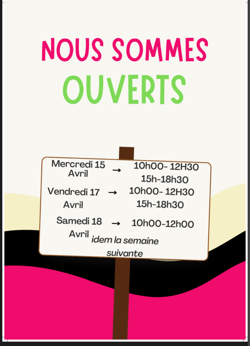 horaires vacances avril