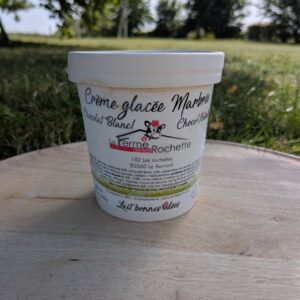 Crème Glacée Chocolat Blanc avec sa pâte choco/noisettes