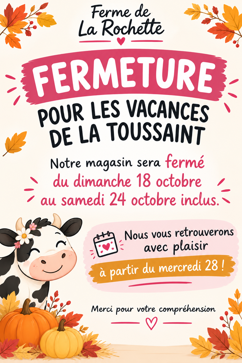 fermeture toussaint